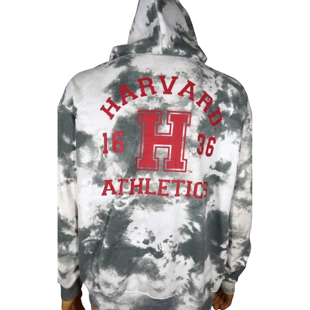 Women's Harvard University‎  VE RI TAS Gray Tye Dyed Zip Hoodie Sweatshirt Sz L